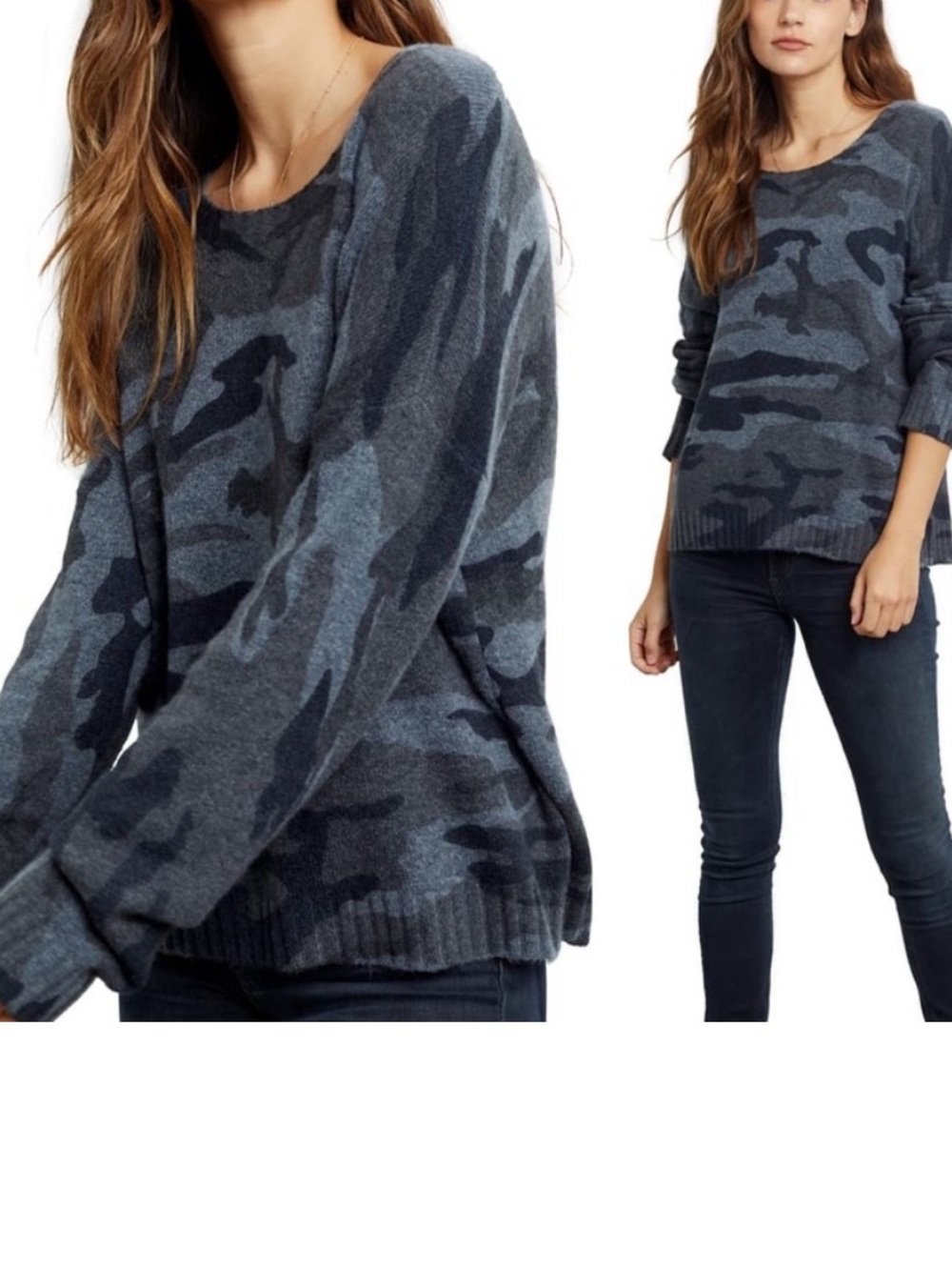Rails "Louie" sweater in a charcoal camouflage pattern